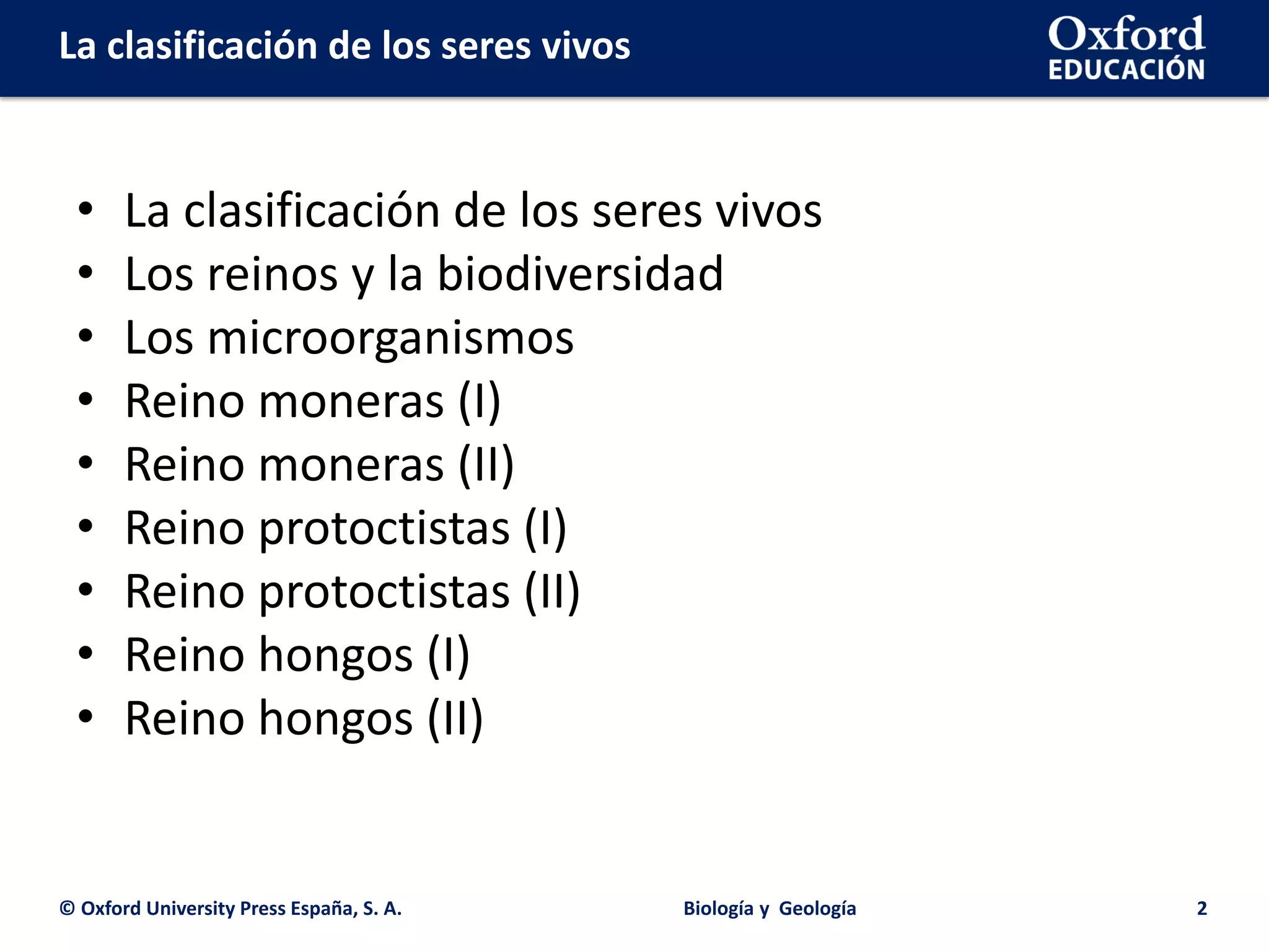Clasificación de los seres vivos Oxford | PDF