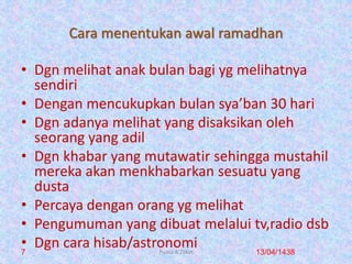 tarikh melihat anak bulan syawal 2017