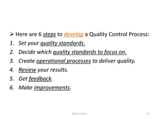 Build Rigor Into Quality Control 07 Quality Control | PDF