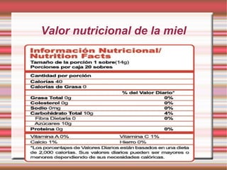 Valor nutricional de la miel
 