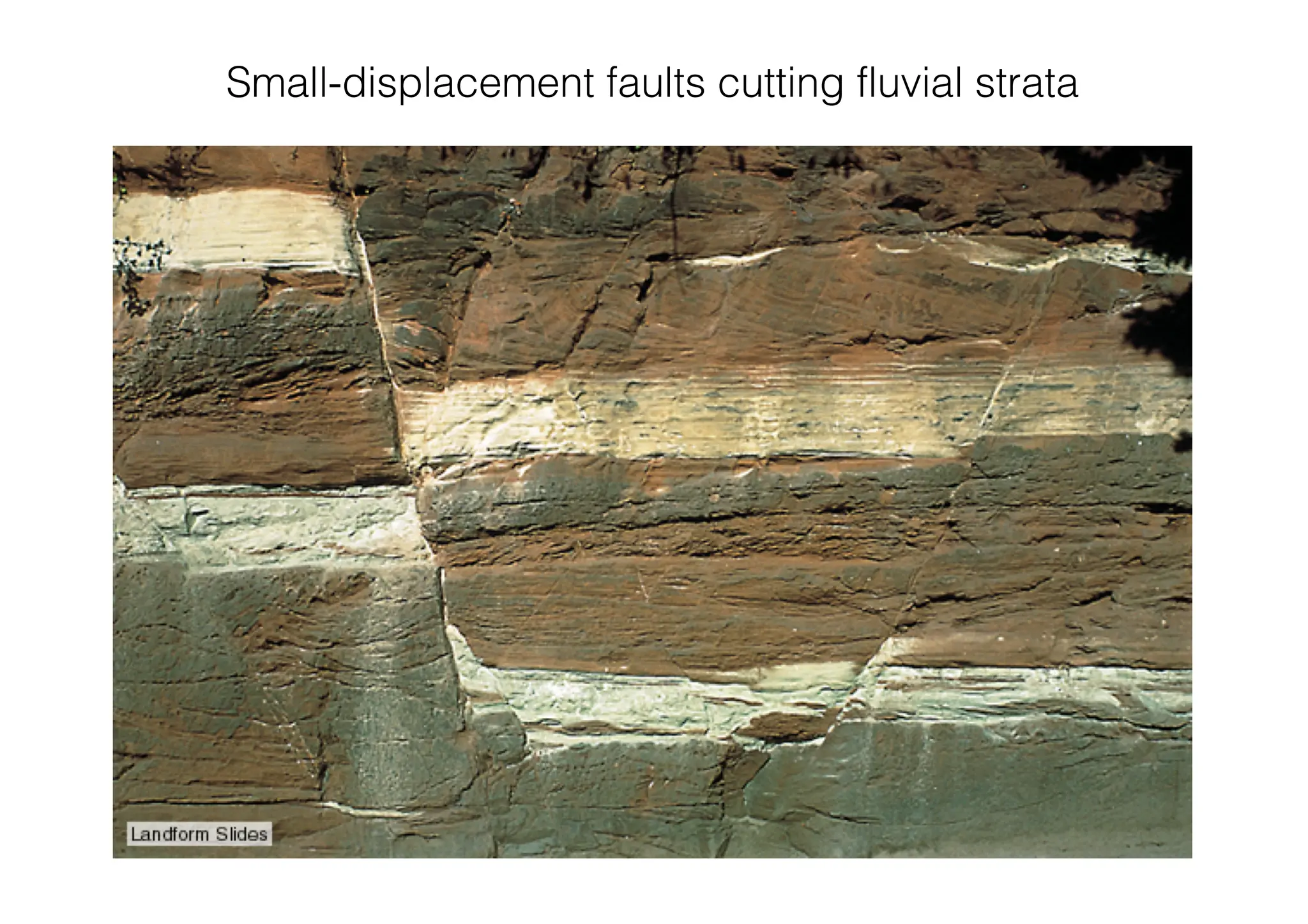 Small-displacement faults cutting fluvial strata
 