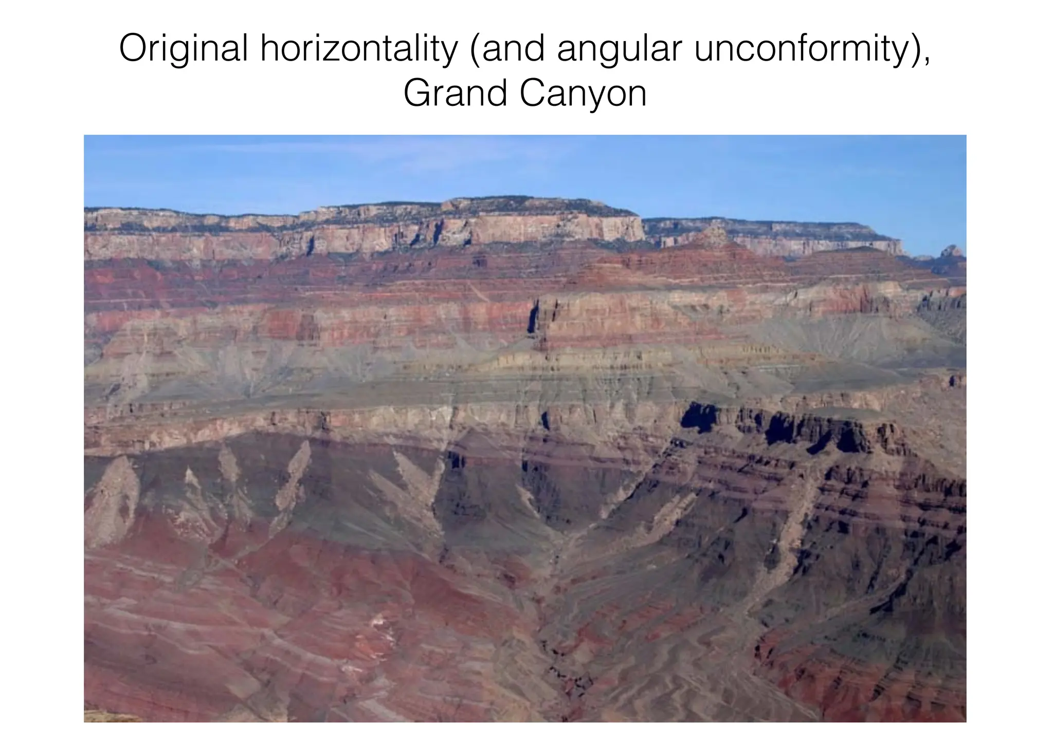 Original horizontality (and angular unconformity),
Grand Canyon
 
