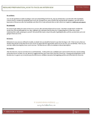 07 resume preparation how to face an interview