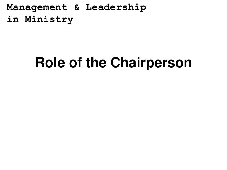 7 Role of the Chair