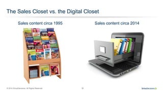© 2014 SiriusDecisions. All Rights Reserved 30
The Sales Closet vs. the Digital Closet
Sales content circa 1995 Sales cont...