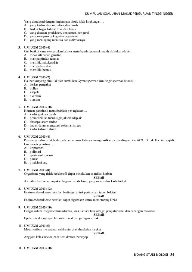 07 soal biologi 2000 2009