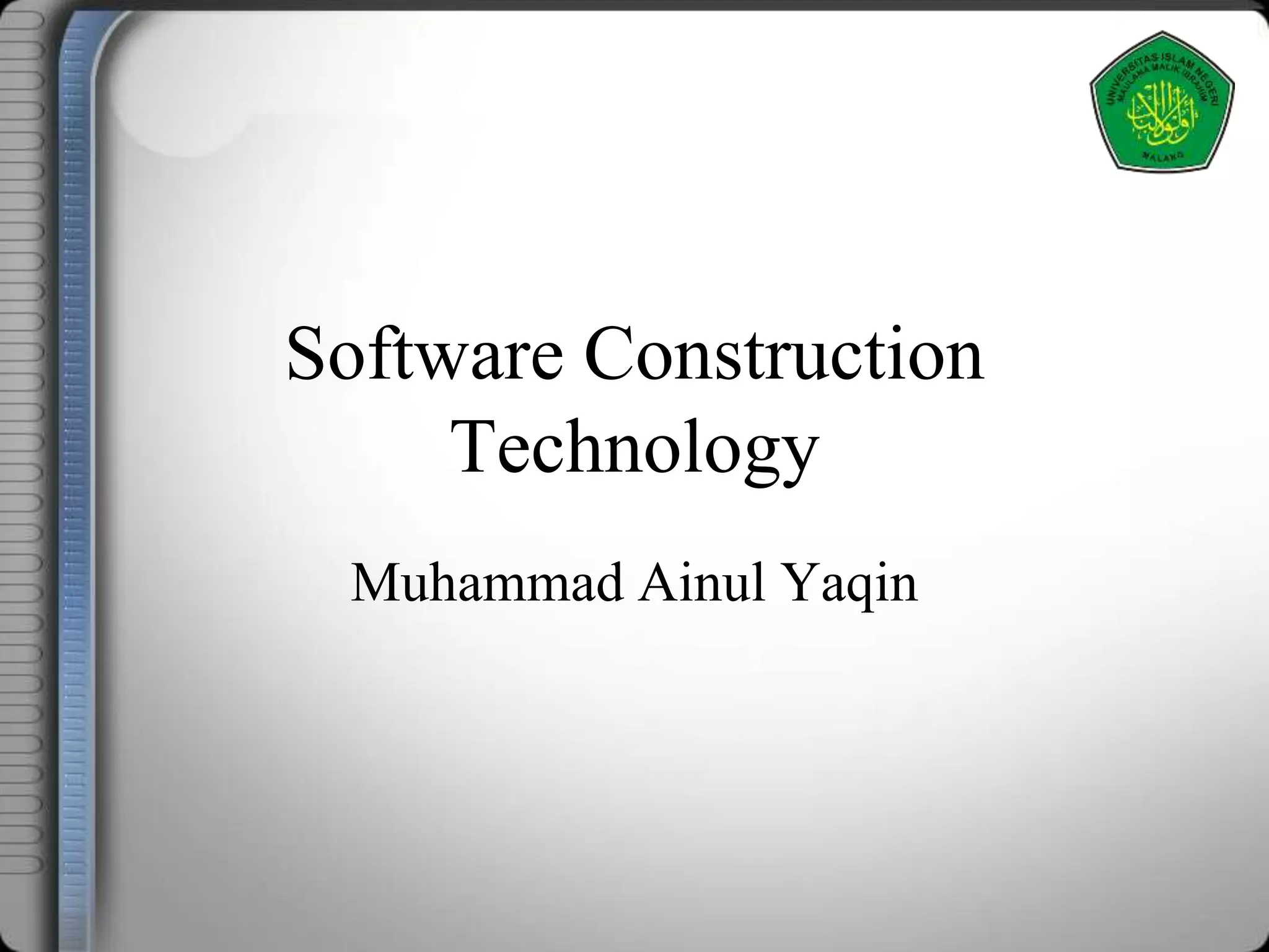 07 Software Construction Technology | PPTX