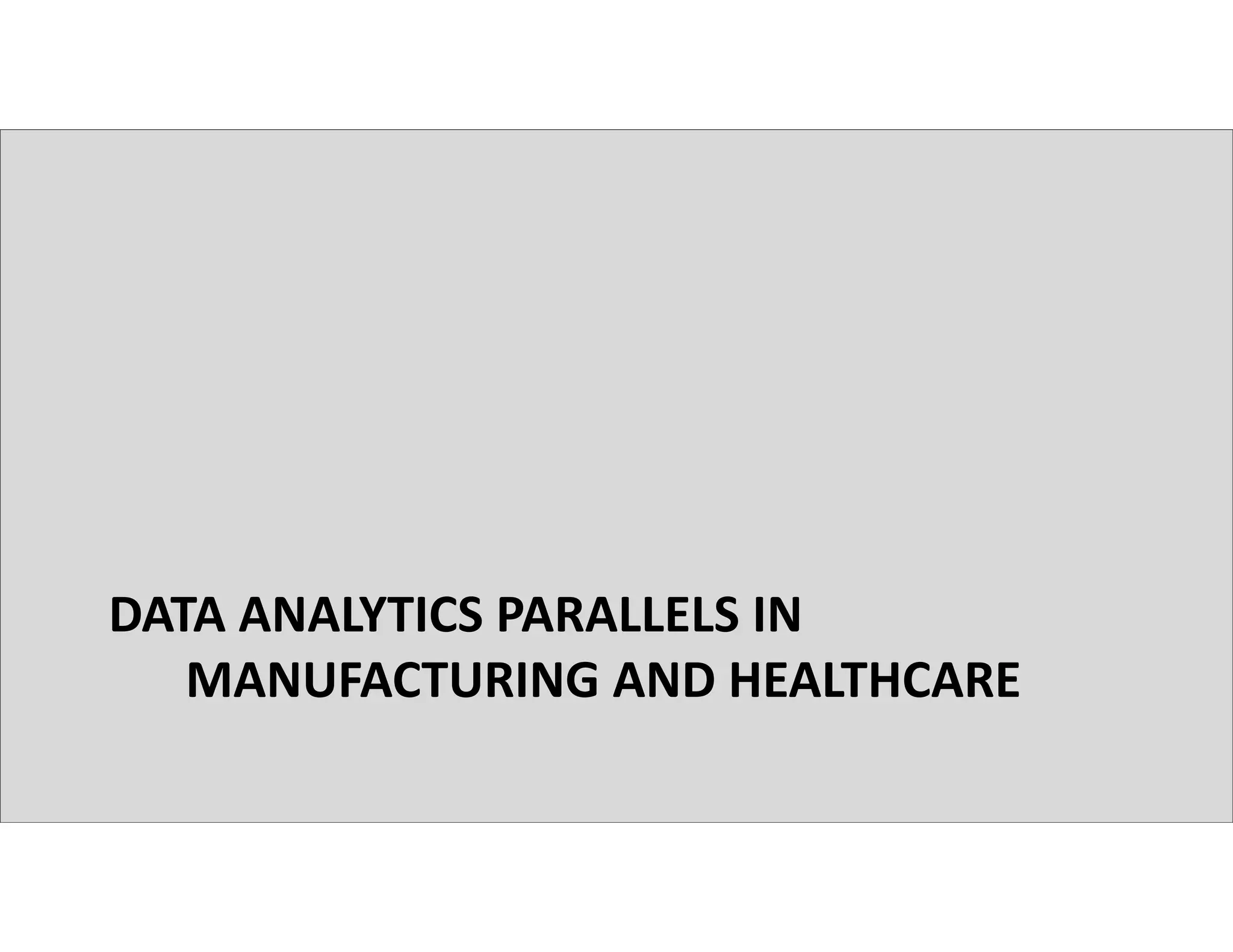 © 2015 MIT, Brian W. Anthony
DATA ANALYTICS PARALLELS IN 
MANUFACTURING AND HEALTHCARE
 