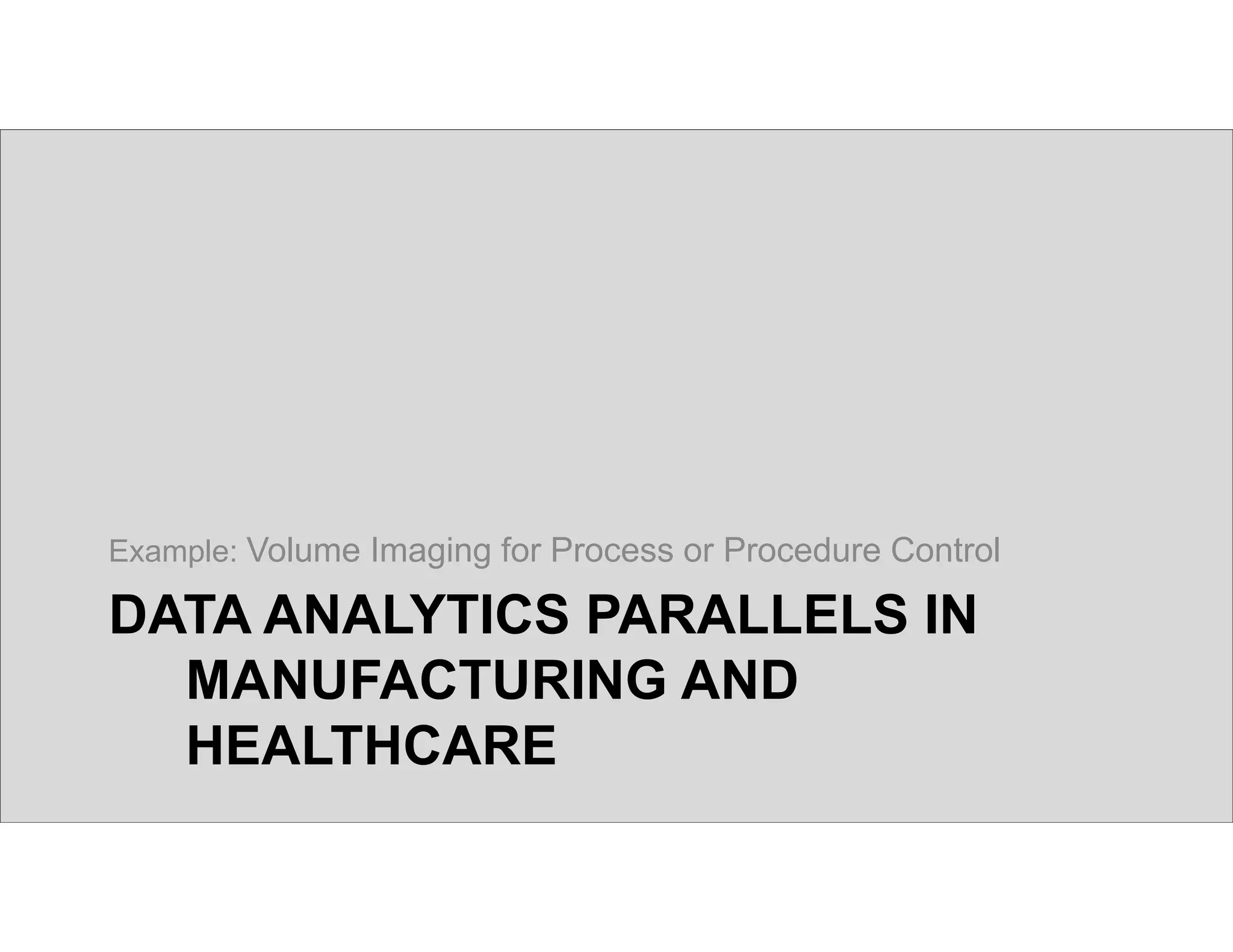 © 2015 B.W. Anthony, MIT
DATA ANALYTICS PARALLELS IN
MANUFACTURING AND
HEALTHCARE
Example: Volume Imaging for Process or Procedure Control
 