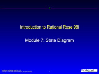 Introduction to Rational Rose 98i Module 7: State Diagram 