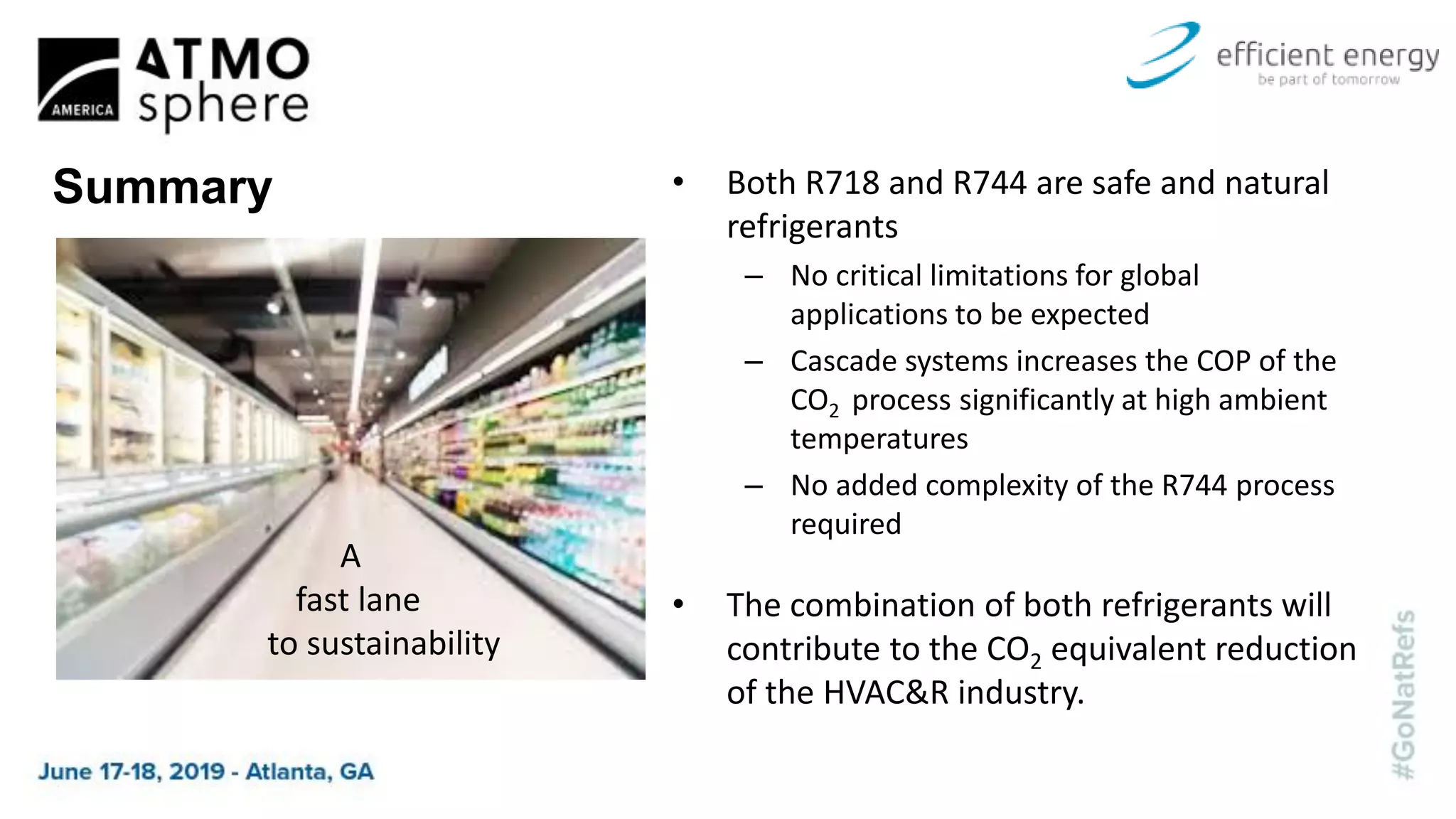 Mechanical subcooling of R744 processes with R718 in industrial and ...