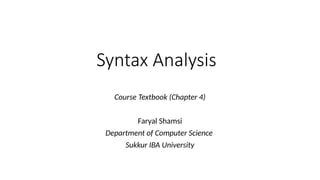 Syntax Analysis - LR(0) Parsing in Compiler | PPTX