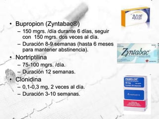 La hipnosis es un estado en el que la persona se encuentra en una fase de sueño ligero, relajación mental o meditación profunda en el que parece que se desconectan temporalmente los sentidos que nos comunican con el mundo exterior (olfato, oído, gusto, tacto y visión). Psicoterapia: La terapia psicológica conductual es una herramienta muy útil en el tratamiento del tabaquismo y se ha demostrado que, en general, triplica las posibilidades de tener éxito en dejar de fumar. 