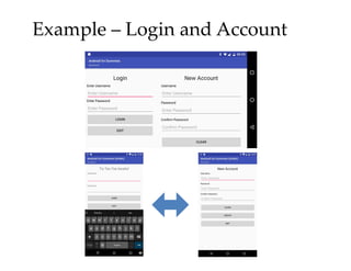 Example – Login and Account
 