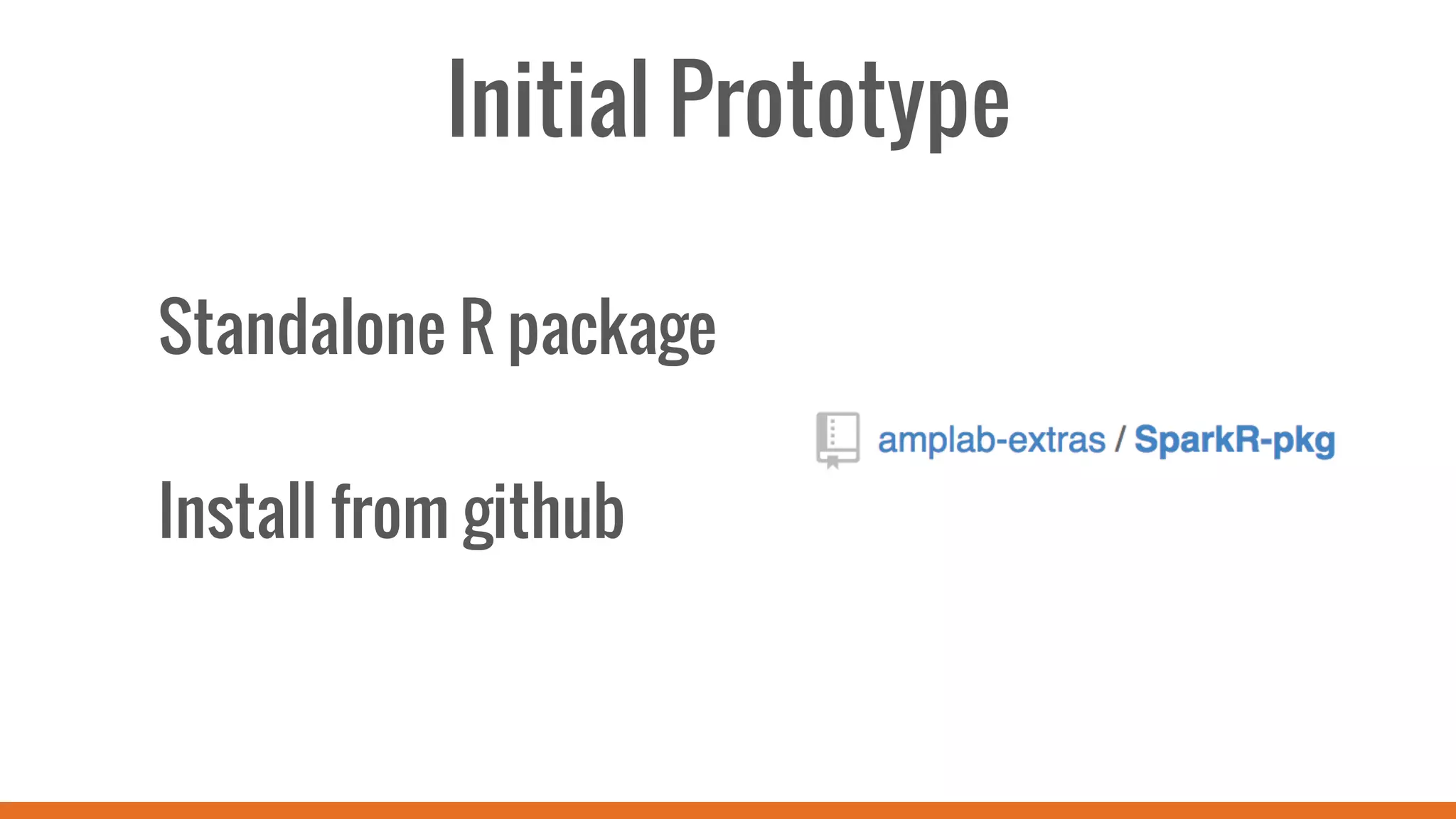 Initial Prototype
Standalone R package
Install from github
 