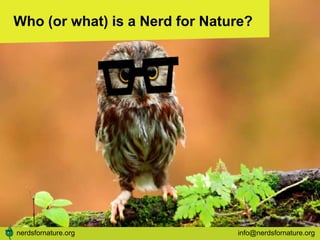 Who (or what) is a Nerd for Nature?
nerdsfornature.org info@nerdsfornature.org
 