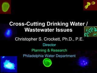 Cross-Cutting Drinking Water / Wastewater Issues Christopher S. Crockett, Ph.D., P.E. Director Planning & Research Philadelphia Water Department 