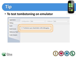 A user expects the application to be able to remain in the state where it was left