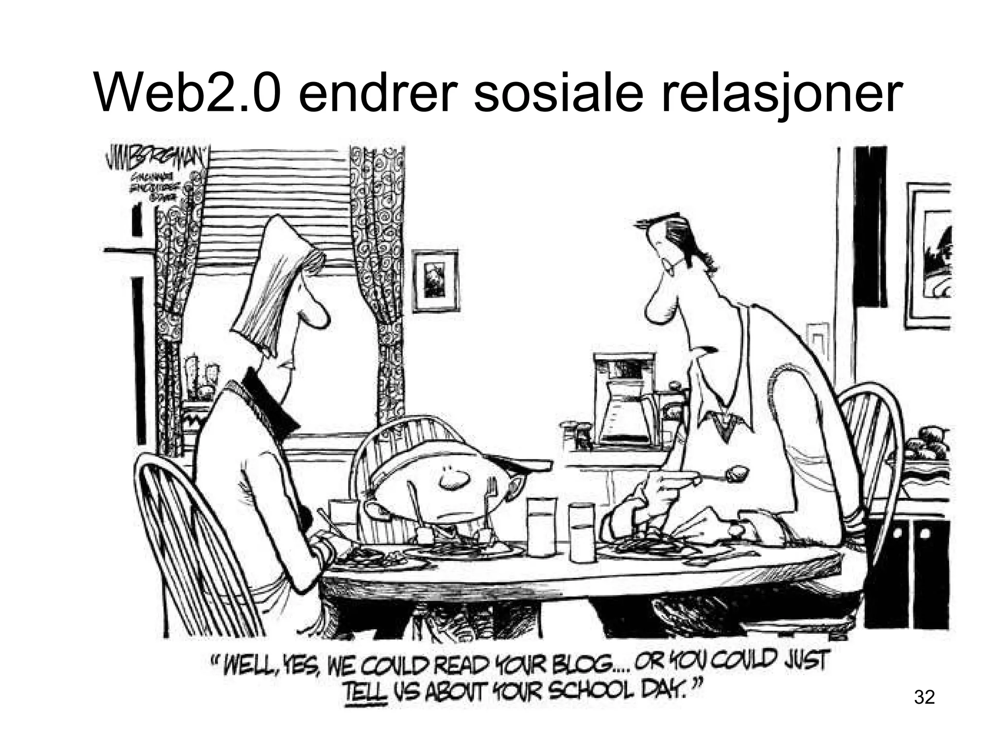 Web2.0 endrer sosiale relasjoner Dei gode døma 2010 32 