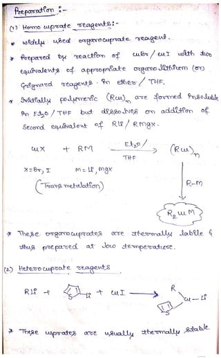 Organocopper compounds - Gilman reagent