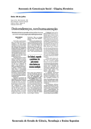 Data: 08 de julho

Hoje em Dia - Belo Horizonte - MG
Dois endereços, nenhuma atenção
Caderno: Minas - Página: 24
Publicado: 08-07-2011
 