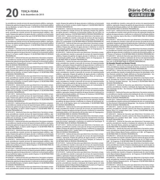 te, providências visando serviços de repavimentação asfáltica, capinação,
limpeza das galerias de águas pluviais e melhorias na iluminação pública
da rua Abolição, no bairro Pae cará. À SECRETARIA PARA AS DEVIDAS
PROVIDÊNCIAS.
Nº 6244/2015 - Solicita do Executivo que determine à Secretaria compe-
tente, providências visando serviços de repavimentação asfáltica, capi-
nação, limpeza das galerias de águas pluviais e melhorias na iluminação
pública da rua Apiaí, no bairro Pae cará. À SECRETARIA PARA AS DEVIDAS
PROVIDÊNCIAS.
Nº6245/2015-SolicitadoExecutivoquedetermineàSecretariacompeten-
te, providências visando serviços de repavimentação asfáltica, capinação,
limpeza das galerias de águas pluviais e melhorias na iluminação pública
da rua I, no bairro Jardim Virginia II. À SECRETARIA PARA AS DEVIDAS
PROVIDÊNCIAS.
Nº6246/2015-SolicitadoExecutivoquedetermineàSecretariacompeten-
te, providências visando serviços de repavimentação asfáltica, capinação,
limpeza das galerias de águas pluviais e melhorias na iluminação pública
da rua A, no bairro Jardim Virgínia II. À SECRETARIA PARA AS DEVIDAS
PROVIDÊNCIAS.
Nº6247/2015-SolicitadoExecutivoquedetermineàSecretariacompeten-
te, providências visando serviços de repavimentação asfáltica, capinação,
limpeza das galerias de águas pluviais e melhorias na iluminação pública
da avenida Assis Chateaubriant, no bairro JardimVirgínia II. À SECRETARIA
PARA AS DEVIDAS PROVIDÊNCIAS.
Nº 6248/2015 - Solicita do Executivo que determine à Secretaria compe-
tente, providências visando serviços de repavimentação asfáltica, capi-
nação, limpeza das galerias de águas pluviais e melhorias na iluminação
pública da rua Genova, no bairro Jardim Virgínia II. À SECRETARIA PARA
AS DEVIDAS PROVIDÊNCIAS.
Nº 6249/2015 - Solicita do Executivo que determine à Secretaria compe-
tente, providências visando serviços de repavimentação asfáltica, capi-
nação, limpeza das galerias de águas pluviais e melhorias na iluminação
pública da rua Florença, no bairro Jardim Virgínia II. À SECRETARIA PARA
AS DEVIDAS PROVIDÊNCIAS.
Nº 6250/2015 - Solicita do Executivo que determine à Secretaria compe-
tente, providências visando serviços de repavimentação asfáltica, capi-
nação, limpeza das galerias de águas pluviais e melhorias na iluminação
pública da rua Catagua, no bairro Jardim Virgínia II. À SECRETARIA PARA
AS DEVIDAS PROVIDÊNCIAS.
Nº 6251/2015 - Solicita do Executivo que determine à Secretaria compe-
tente, providências visando serviços de repavimentação asfáltica, capi-
nação, limpeza das galerias de águas pluviais e melhorias na iluminação
pública da rua Cacheta, no bairro Jardim Virgínia II. À SECRETARIA PARA
AS DEVIDAS PROVIDÊNCIAS.
Nº6252/2015-SolicitadoExecutivoquedetermineàSecretariacompeten-
te, providências visando serviços de repavimentação asfáltica, capinação,
limpeza das galerias de águas pluviais e melhorias na iluminação pública
da rua Jaguatirão, no bairro Jardim Virgínia II. À SECRETARIA PARA AS
DEVIDAS PROVIDÊNCIAS.
Nº 6253/2015 - Solicita do Executivo que determine à Secretaria compe-
tente, providências visando serviços de repavimentação asfáltica, capi-
nação, limpeza das galerias de águas pluviais e melhorias na iluminação
pública da rua Genova, no bairro Jardim Virgínia II. À SECRETARIA PARA
AS DEVIDAS PROVIDÊNCIAS.
Nº6254/2015-SolicitadoExecutivoquedetermineàSecretariacompeten-
te, providências visando serviços de repavimentação asfáltica, capinação,
limpeza das galerias de águas pluviais e melhorias na iluminação pública
da rua Walter Papch, no bairro Jardim Virgínia II. À SECRETARIA PARA AS
DEVIDAS PROVIDÊNCIAS.
Nº 6255/2015 - Solicita do Executivo que determine à Secretaria compe-
tente, providências visando serviços de repavimentação asfáltica, capi-
nação, limpeza das galerias de águas pluviais e melhorias na iluminação
pública da rua Macaúba, no bairro Jardim Virgínia II. À SECRETARIA PARA
AS DEVIDAS PROVIDÊNCIAS.
Nº 6256/2015 - Solicita do Executivo que determine à Secretaria compe-
tente, providências visando serviços de repavimentação asfáltica, capi-
nação, limpeza das galerias de águas pluviais e melhorias na iluminação
pública da rua Roma, no bairro Jardim Virgínia II. À SECRETARIA PARA AS
DEVIDAS PROVIDÊNCIAS.
Nº6257/2015-SolicitadoExecutivoquedetermineàSecretariacompeten-
te, providências visando serviços de repavimentação asfáltica, capinação,
limpeza das galerias de águas pluviais e melhorias na iluminação pública
da rua Guilherme Salera, no bairro Jardim Virgínia II. À SECRETARIA PARA
AS DEVIDAS PROVIDÊNCIAS.
Nº6258/2015-SolicitadoExecutivoquedetermineàSecretariacompeten-
te, providências visando serviços de repavimentação asfáltica, capinação,
limpeza das galerias de águas pluviais e melhorias na iluminação pública
da rua Aristides Buciano, no bairro Jardim Virgínia II. À SECRETARIA PARA
AS DEVIDAS PROVIDÊNCIAS.
Nº 6259/2015 - Solicita do Executivo que determine à Secretaria compe-
tente, providências visando serviços de repavimentação asfáltica, capi-
nação, limpeza das galerias de águas pluviais e melhorias na iluminação
pública da ruaTorino, no bairro JardimVirgínia II. À SECRETARIA PARA AS
DEVIDAS PROVIDÊNCIAS.
Nº 6260/2015 - Solicita do Executivo que determine à Secretaria compe-
tente, providências visando serviços de capinação, limpeza das galerias
de águas pluviais e melhorias na iluminação pública da rua Ceará, no
bairro Jardim Santense. À SECRETARIA PARA AS DEVIDAS PROVIDÊNCIAS.
Nº 6261/2015 - Solicita do Executivo que determine à Secretaria com-
petente, providências visando a execução de serviços de tapa buracos,
capinação e melhorias no sistema de iluminação pública, na R. Bahia,
bairro Jd. Cunhambebe. À SECRETARIA PARA AS DEVIDAS PROVIDÊNCIAS.
Nº 6262/2015 - Solicita do Executivo que determine à Secretaria compe-
tente, providências visando a execução de serviços de repavimentação
asfáltica, limpeza das galerias de águas pluviais e melhorias no sistema
de iluminação pública, na Manuel Francisco, bairro Jd. Enguaguassu. À
SECRETARIA PARA AS DEVIDAS PROVIDÊNCIAS.
Nº 6263/2015 - Solicita do Executivo que determine à Secretaria compe-
tente, providências visando a execução de serviços de repavimentação
asfáltica, limpeza de galerias de águas pluviais e melhorias no sistema
de iluminação pública, na R. José Bonifácio, bairro Jd. Enguaguassu. À
SECRETARIA PARA AS DEVIDAS PROVIDÊNCIAS.
Nº 6264/2015 - Solicita do Executivo que determine à Secretaria compe-
tente, providências visando a execução de serviços de repavimentação
asfáltica, capinação, limpeza de galerias de águas pluviais e melhorias no
sistema de iluminação pública, na R. José Bueno Camargo de Assis, bairro
Jd. Santense. À SECRETARIA PARA AS DEVIDAS PROVIDÊNCIAS.
Nº 6265/2015 - Solicita do Executivo que determine à Secretaria compe-
tente, providências visando a execução de serviços de repavimentação
asfáltica, capinação, limpeza de galerias de águas pluviais e melhorias
no sistema de iluminação pública, na R. Francisco Alves, Jd. Santense. À
SECRETARIA PARA AS DEVIDAS PROVIDÊNCIAS.
Nº 6266/2015 - Solicita do Executivo que determine à Secretaria compe-
tente, providências visando a execução de serviços de repavimentação
asfáltica, limpeza de galerias de águas pluviais e melhorias no sistema
de iluminação pública, na R. Agenor de Assis, bairro Jd. Cunhambebe. À
SECRETARIA PARA AS DEVIDAS PROVIDÊNCIAS.
Nº 6267/2015 - Solicita do Executivo que determine à Secretaria compe-
tente, providências visando a execução de serviços de repavimentação
asfáltica, capinação, limpeza de galerias de águas pluviais e melhorias no
sistema de iluminação pública, na R. Amaury, Jd. Santense. À SECRETARIA
PARA AS DEVIDAS PROVIDÊNCIAS.
Nº 6268/2015 - Solicita do Executivo que determine à Secretaria compe-
tente, providências visando a execução de serviços de capinação, limpeza
de galerias de águas pluviais e melhorias no sistema de iluminação pú-
blica, na R. 24 de Agosto, bairro Jd. Cunhambebe. À SECRETARIA PARA
AS DEVIDAS PROVIDÊNCIAS.
Nº 6269/2015 - Solicita do Executivo que determine à Secretaria compe-
tente, providências visando a execução de serviços de repavimentação
asfáltica, limpeza de galerias de águas pluviais e melhorias no sistema de
iluminação pública, na R. Bartolomeu de Gusmão, bairro Jd. Enguaguassu.
À SECRETARIA PARA AS DEVIDAS PROVIDÊNCIAS.
Nº 6270/2015 - Solicita do Executivo que determine à Secretaria compe-
tente, providências visando a reforma geral dos equipamentos da praça
da Fraternidade (pista de skate, cancha de bocha, quadra poliesportiva),
poda de árvores, capinação e melhorias no sistema de iluminação. À
SECRETARIA PARA AS DEVIDAS PROVIDÊNCIAS.
Nº 6271/2015 - Solicita do Executivo que determine à Secretaria com-
petente, providências visando a execução de serviços de pavimentação
asfáltica, limpeza de galerias de águas pluviais e melhorias no sistema de
iluminação pública, na R. S. Jardim, bairro Jd. Enguaguassu. À SECRETARIA
PARA AS DEVIDAS PROVIDÊNCIAS.
Nº 6272/2015 - Solicita do Executivo que determine à Secretaria compe-
tente, providências visando a execução de serviços de repavimentação
asfáltica, capinação, limpeza de galerias de águas pluviais e melhorias
no sistema de iluminação pública, na R. Oscar Sampaio, Jd. Santense. À
SECRETARIA PARA AS DEVIDAS PROVIDÊNCIAS.
Nº 6273/2015 - Solicita do Executivo que determine à Secretaria compe-
tente, providências visando a execução de serviços de repavimentação
asfáltica, limpeza de galerias de águas pluviais e melhorias no sistema de
iluminação pública, na R. Visconde de Mauá, bairro Jd. Enguaguassu. À
SECRETARIA PARA AS DEVIDAS PROVIDÊNCIAS.
Nº 6274/2015 - Solicita do Executivo que determine à Secretaria compe-
tente, providências visando a execução de serviços de repavimentação
asfáltica, capinação, limpeza de galerias de águas pluviais e melhorias no
sistema de iluminação pública, na R. São Paulo, Jd. Santense. À SECRETARIA
PARA AS DEVIDAS PROVIDÊNCIAS.
Nº 6275/2015 - Solicita do Executivo que determine à Secretaria com-
petente, providências visando a realização de limpeza geral, em toda
extensão do canalda R. Mauro Rubens Nogueira de Sá, bairroJd.Progresso.
À SECRETARIA PARA AS DEVIDAS PROVIDÊNCIAS.
Nº 6276/2015 - Solicita do Executivo que determine à Secretaria compe-
tente, providências visando a execução de serviços de repavimentação
asfáltica, capinação, limpeza de galerias de águas pluviais e melhorias no
sistema de iluminação pública, na R. Ver. Walter Gonçalves, Jd. Santense.
À SECRETARIA PARA AS DEVIDAS PROVIDÊNCIAS.
Nº6277/2015-SolicitadoExecutivoquedetermineàSecretariacompeten-
te, providências visando a execução de serviços de capinação, limpeza de
galerias de águas pluviais e melhorias no sistema de iluminação pública,
na R. Sta. Catarina, bairro Vila Alice. À SECRETARIA PARA AS DEVIDAS
PROVIDÊNCIAS.
Nº 6278/2015 - Solicita do Executivo que determine à Secretaria compe-
tente, providências visando a execução de serviços de poda de árvores,
capinação, limpeza de galerias de águas pluviais e melhorias no sistema de
iluminação pública, na R. Olavo Bilac, bairro Parque Estuário. À SECRETARIA
PARA AS DEVIDAS PROVIDÊNCIAS.
Nº6279/2015-SolicitadoExecutivoquedetermineàSecretariacompeten-
te, providências visando a execução de serviços de capinação, limpeza de
galerias de águas pluviais e melhorias no sistema de iluminação pública, na
R. Paraná, Jd. Santense. À SECRETARIA PARA AS DEVIDAS PROVIDÊNCIAS.
Nº 6283/2015 - Solicita do Executivo que determine à Secretaria compe-
tente, providências visando a realização de serviços de repavimentação
asfáltica e limpeza das galerias de águas pluviais, na R. 21 de Abril, bairro
Pae Cará. À SECRETARIA PARA AS DEVIDAS PROVIDÊNCIAS.
Do Vereador Ronald Luiz Nicolaci Fincatti
Nº 6286/2015 - Solicita do Executivo que determine à Secretaria compe-
tente, providências visando a instalação de lixeiras, no interior dos ônibus
municipais. À SECRETARIA PARA AS DEVIDAS PROVIDÊNCIAS.
Nº 6287/2015 - Solicita do Executivo que determine à Secretaria compe-
tente, providências visando a instalação de redutor de velocidade, na Av.
Stos Dumont, sentido Av, Puglisi, defronte ao Terminal Rodoviário - Sto.
Antonio. À SECRETARIA PARA AS DEVIDAS PROVIDÊNCIAS.
Nº 6288/2015 - Solicita do Executivo que determine à Secretaria compe-
tente, providências visando a realização de Operação Tapa Buracos, na
Av. Francisco Arnaldo Gimenez - Sto. Antonio. À SECRETARIA PARA AS
DEVIDAS PROVIDÊNCIAS.
Nº 6289/2015 - Solicita do Executivo que determine à Secretaria com-
petente, providências visando a realização de Operação Tapa Buracos,
na R. Domingos da Silva - Sto. Antonio. À SECRETARIA PARA AS DEVIDAS
PROVIDÊNCIAS.
Nº6290/2015-SolicitadoExecutivoquedetermineàSecretariacompeten-
te, providências visando a pintura da sinalização de solo, no cruzamento
da Av. Stos Dumont X Alameda das Tulipas - Sto. Antonio. À SECRETARIA
PARA AS DEVIDAS PROVIDÊNCIAS.
Nº6291/2015-SolicitadoExecutivoquedetermineàSecretariacompeten-
te, providências visando a pintura da sinalização de solo, no cruzamento da
Av. Stos Dumont X Alameda das Margaridas - Sto. Antonio. À SECRETARIA
PARA AS DEVIDAS PROVIDÊNCIAS.
Nº 6292/2015 - Solicita do Executivo que determine à Secretaria com-
petente, providências visando a pintura das faixas de pedestres, na R.
Buenos Aires X R. Cavaleiro Nami Jafet - Centro. À SECRETARIA PARA AS
DEVIDAS PROVIDÊNCIAS.
Nº 6293/2015 - Solicita do Executivo que determine à Secretaria com-
petente, providências visando a pintura das faixas de pedestres, na R.
Washington X R. Cavaleiro Nami Jafet - Centro. À SECRETARIA PARA AS
DEVIDAS PROVIDÊNCIAS.
Nº 6294/2015 - Solicita do Executivo que determine à Secretaria com-
petente, providências visando a instalação de redutores de velocidade,
na Av. Tancredo Neves, próximo ao Supermercado Krill - Cachoeira. À
SECRETARIA PARA AS DEVIDAS PROVIDÊNCIAS.
Nº 6295/2015 - Solicita do Executivo que determine à Secretaria compe-
tente, providências visando a desobstrução do sistema de águas pluviais,
na Av. Edson Urbano Muniz Pontes, próximo ao nº 296 - Jd. Progresso. À
SECRETARIA PARA AS DEVIDAS PROVIDÊNCIAS.
Nº 6296/2015 - Solicita do Executivo que determine à Secretaria compe-
tente, providências visando a desobstrução do sistema de águas pluviais,
no cruzamento da Av. Mauro Rubens Nogueira de Sá X R. Padre Levino
Galli - Jd. Progresso. À SECRETARIA PARA AS DEVIDAS PROVIDÊNCIAS.
Nº 6297/2015 - Solicita do Executivo que determine à Secretaria compe-
tente, providências visando a limpeza e desobstrução do canal situado, na
R. João Baptista Furlani - Jd. Progresso. À SECRETARIA PARA AS DEVIDAS
PROVIDÊNCIAS.
Nº 6298/2015 - Solicita do Executivo que determine à Secretaria compe-
tente, providências visando a limpeza e desobstrução do canal situado,
na Av. Mauro Rubens Nogueira de Sá - Jd. Progresso. À SECRETARIA PARA
AS DEVIDAS PROVIDÊNCIAS.
Nº 6299/2015 - Solicita do Executivo que determine à Secretaria compe-
tente, providências visando a realização de Operação Tapa Buracos, na
Av. Mauro Rubens Nogueira de Sá - Jd. Progresso. À SECRETARIA PARA AS
DEVIDAS PROVIDÊNCIAS.
Nº 6300/2015 - Solicita do Executivo que determine à Secretaria compe-
tente, providências visando a limpeza e desobstrução do canal situado
na Rua H - Sta. Clara. À SECRETARIA PARA AS DEVIDAS PROVIDÊNCIAS.
TERÇA-FEIRA
8 de dezembro de 2015
20 GUARUJÁ
Diário Oficial
 