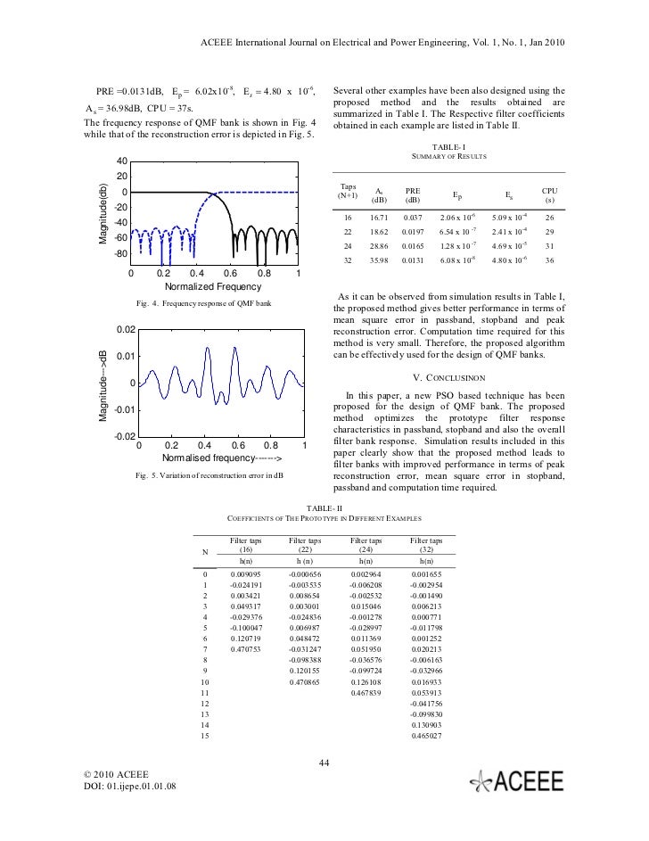 Design of Quadrature Mirror Filter Bank using Particle Swarm Optimiza…
