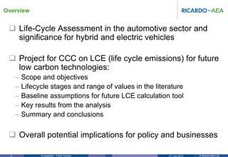 Life cycle analysis for hybrid and electric vehicles | PDF