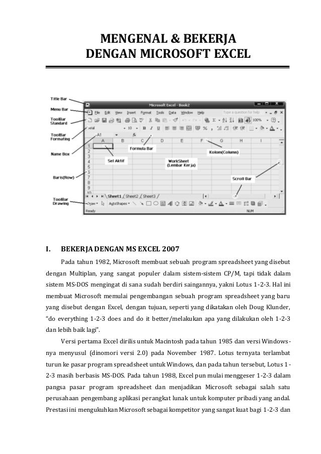 Buku Kerja Dalam Microsoft Office Excel 2007 Adalah