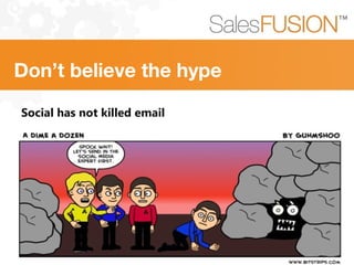 Social has not killed email
Don’t believe the hype
 