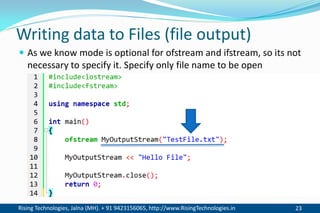 Ofstream File Variable 08. handling file streams | PDF