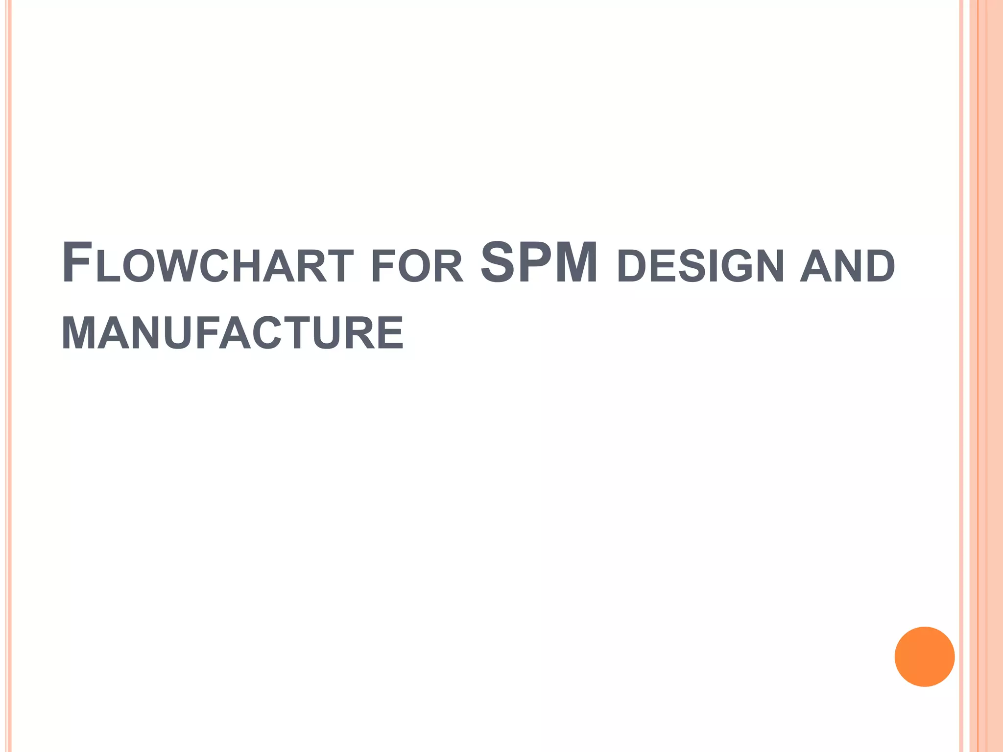 FLOWCHART FOR SPM DESIGN AND
MANUFACTURE
 