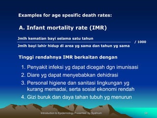 Imr Calculation 08. ukuran ukuran dasar dalam epidemiologi | PPT