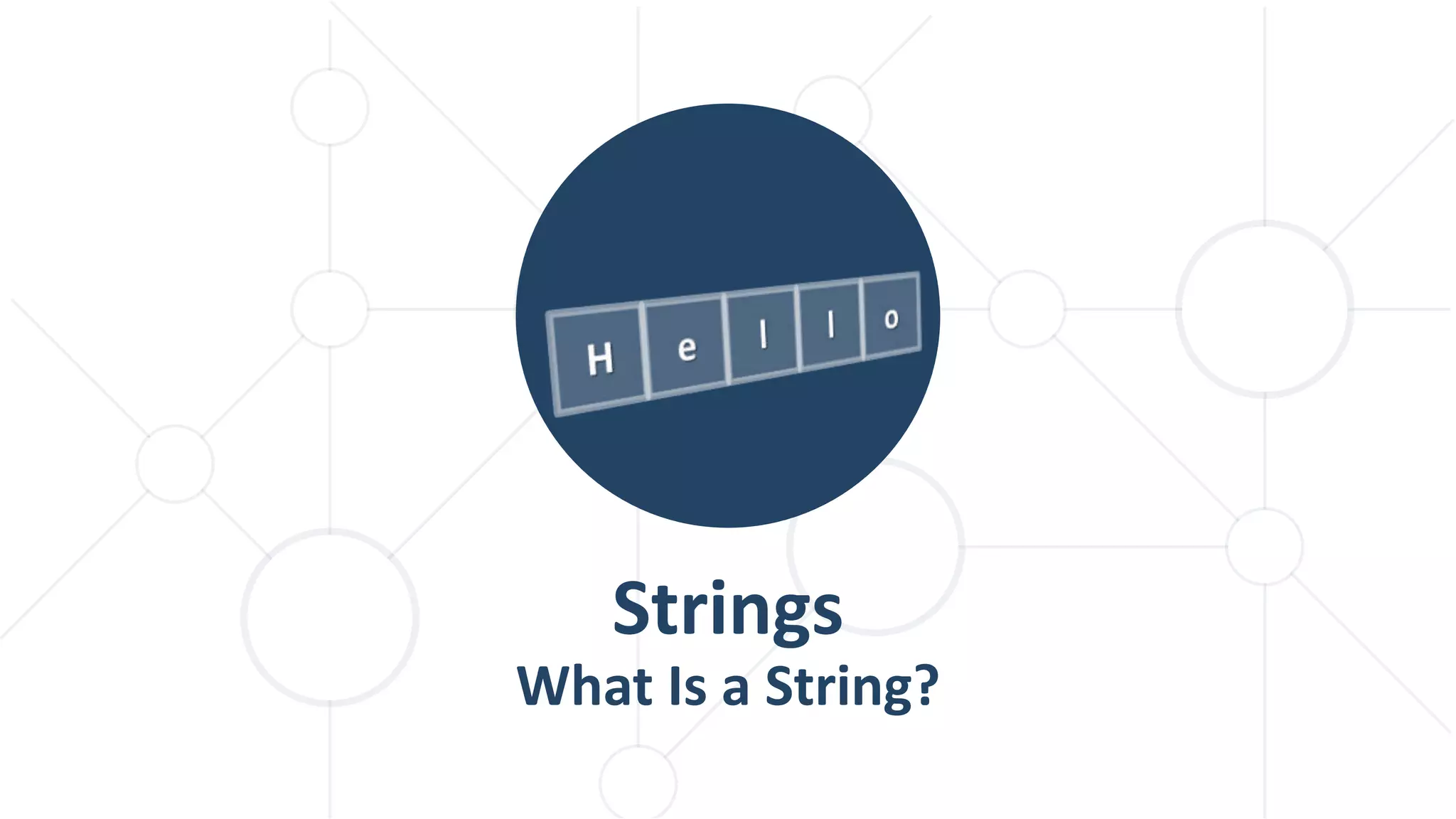 Strings
What Is a String?
 