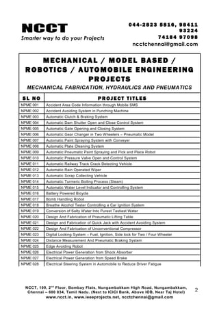 Project Title Engineering 08 2013-14 diploma mechanical & model project titles | DOC