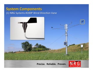 System	
  Components	
  
                                                         	
  
(1)	
  NRG	
  Systems	
  #200P	
  Wind	
  DirecVon	
  Vane
 
