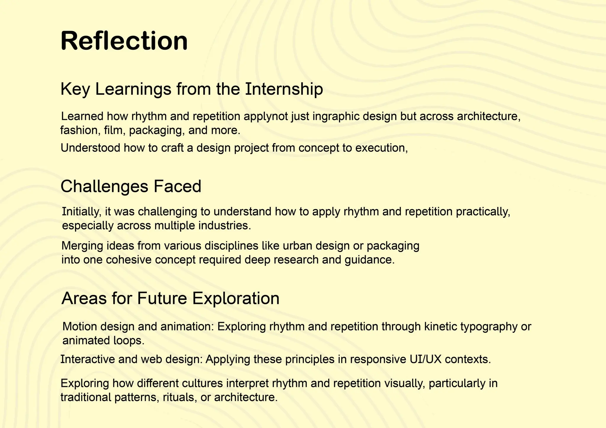 A Designing Project on "Rhythm and Repetition"