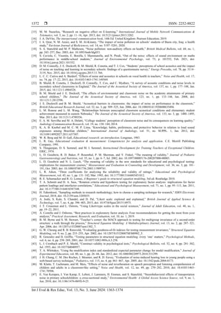 Development of the noise questionnaire in the online learning process ...