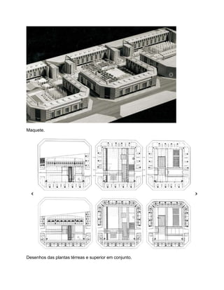 Maquete.




Desenhos das plantas térreas e superior em conjunto.
 