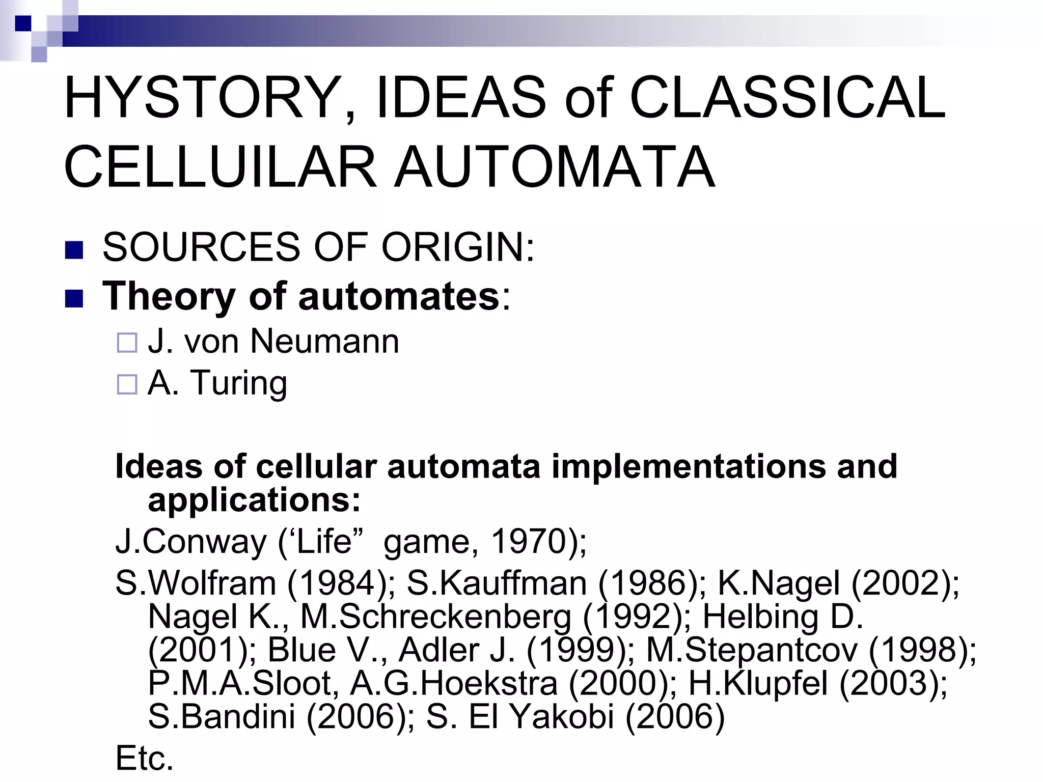 Cellular Automata Models of Social Processes | PPT | Free Download