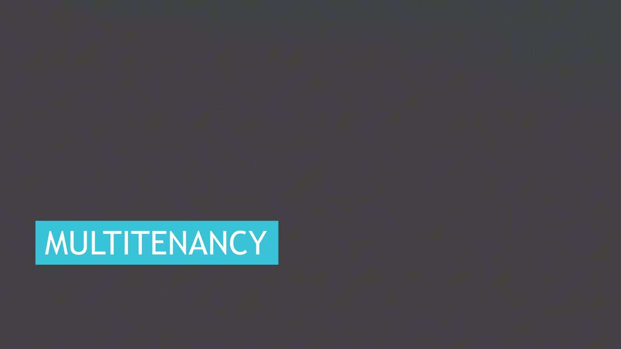 16
MULTITENANCY
 