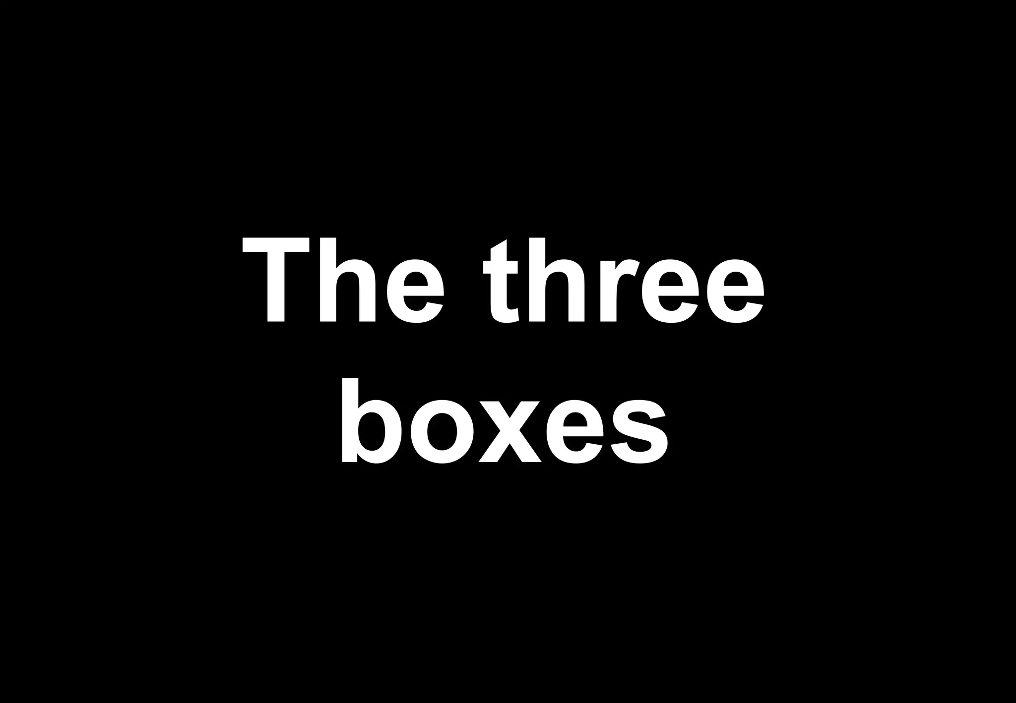 The three
 boxes
 