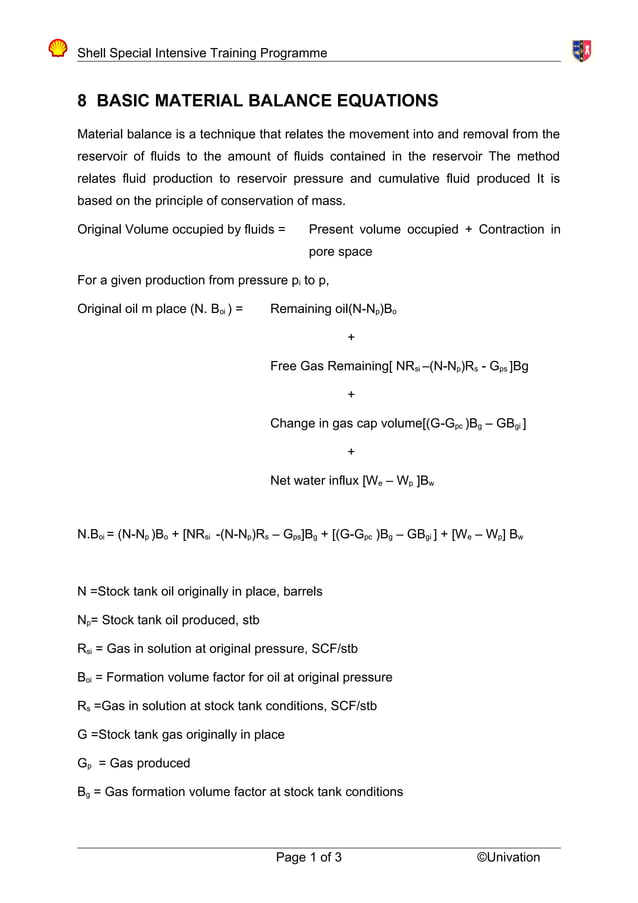 Material balance equations for analyzing oil and gas reservoirs PDF