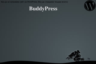 by  vloo  Как да си направим сайт на WordPress (без да страдаме твърде много) BuddyPress 