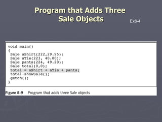 Program that Adds Three  Sale Objects Ex8-4 