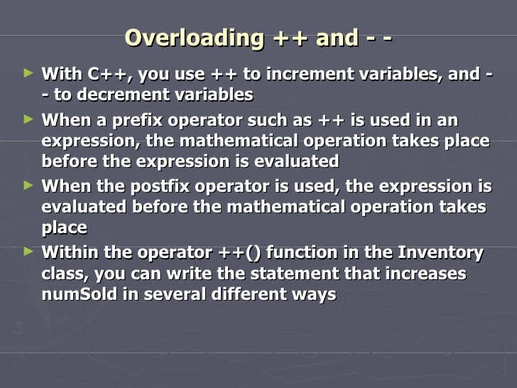 1 — Introduction to operator overloading