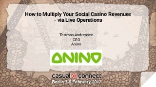 How to Multiply Your Social Casino Revenues
- via Live Operations
Thomas Andreasen
CEO
Anino
 