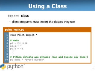 Python - Classes and Objects, Inheritance | PPT