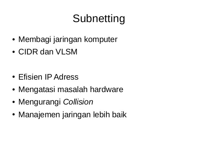 Dasar Subnetting IPv4