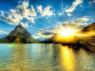 Mountains Lake Sunset 